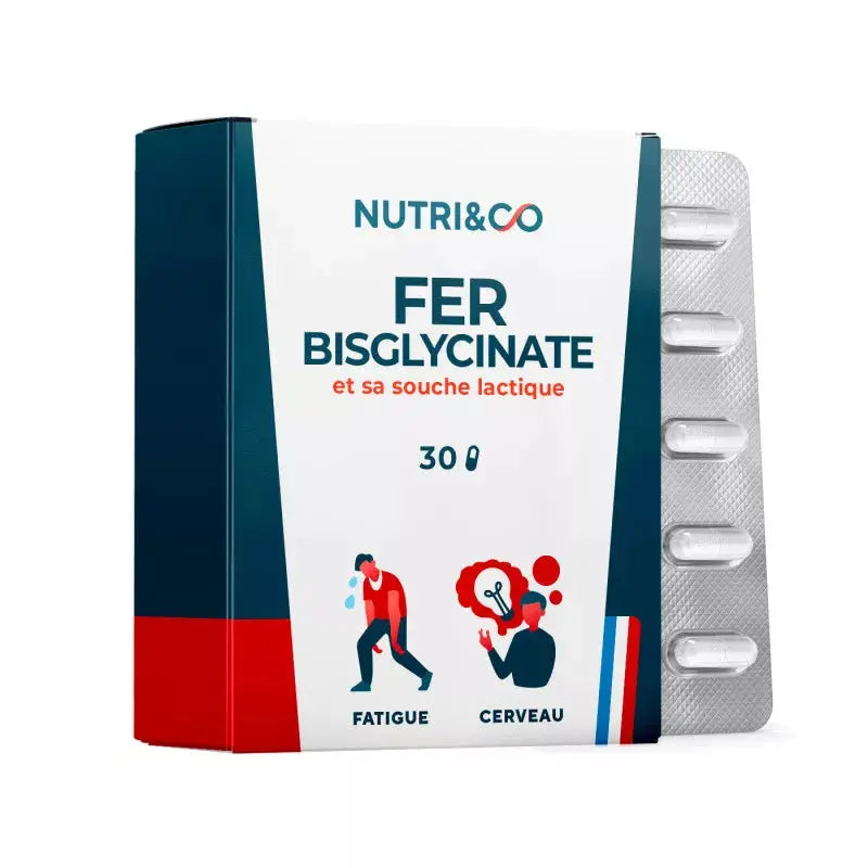 Fer Bisglycinate boite de 30 gélules Nutri&Co NICE ORGANIC herboristerie bio