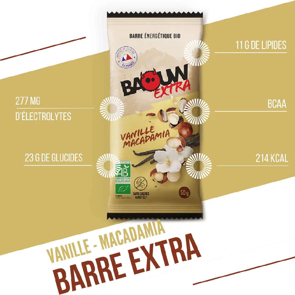 Barres Énergétiques : vanille - macadamia Baouw Herboristerie bio du vieux Nice