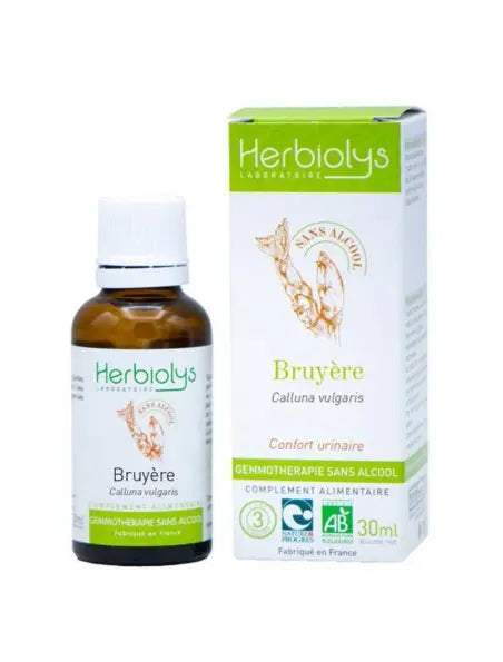 Bruyère Macérât de jeunes pousses fraîches Sans Alcool Bio - Confort Urinaire 30 ml - Herbiolys NICE ORGANIC herboristerie bio