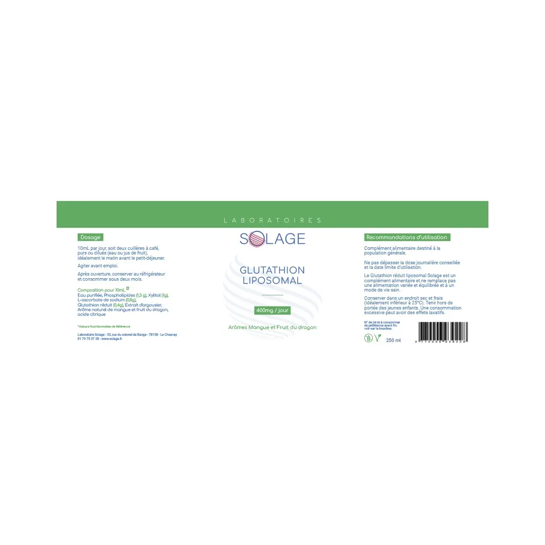 Glutathion liposomal liquide Herboristerie bio du vieux Nice