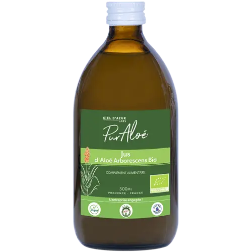 Jus d'Aloé Arborescens - 500ml PurAloé Herboristerie bio du vieux Nice