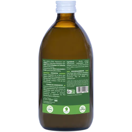 Jus d'Aloé Arborescens - 500ml PurAloé Herboristerie bio du vieux Nice