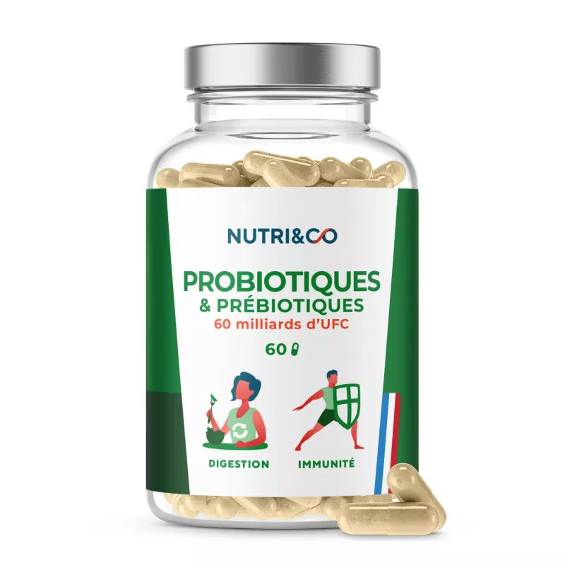 Probiotique et prébiotiques boite de 60 gélules Nutri&Co