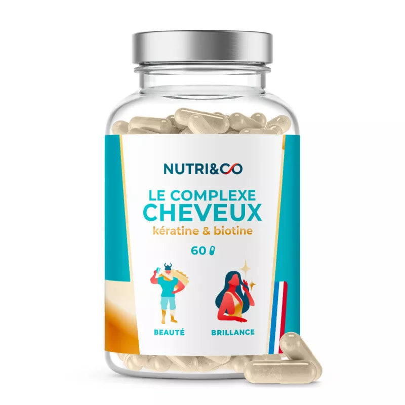 Complexe Cheveux Keratine et Biotine 60 gélules Nutri&Co