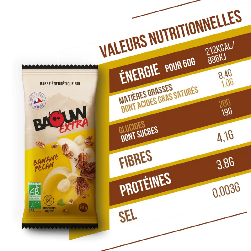 Barres Énergétiques : banane - pécan Baouw Herboristerie bio du vieux Nice