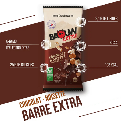 Barres Énergétiques : chocolat - noisette Baouw Herboristerie bio du vieux Nice