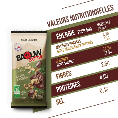 Barres Énergétiques : olive - cajou Baouw Herboristerie bio du vieux Nice