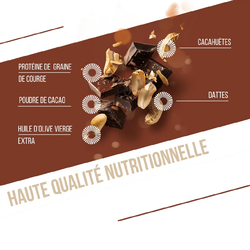 Barres Protéinées : chocolat - cacahuète Baouw NICE ORGANIC herboristerie bio