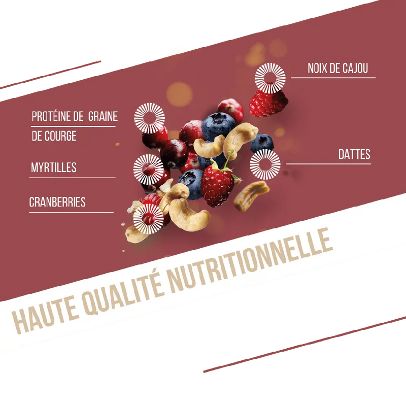 Barres Protéinées : fruits rouges - cajou Baouw NICE ORGANIC herboristerie bio