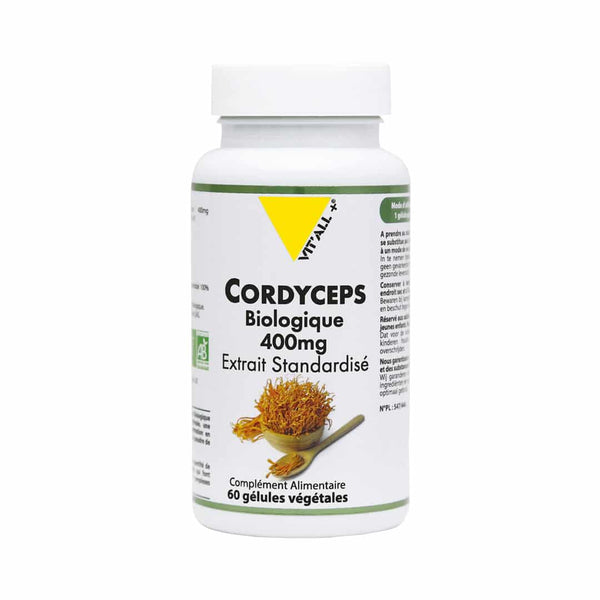 Cordyceps biologique Vitall + extrait standardisé boite de 60