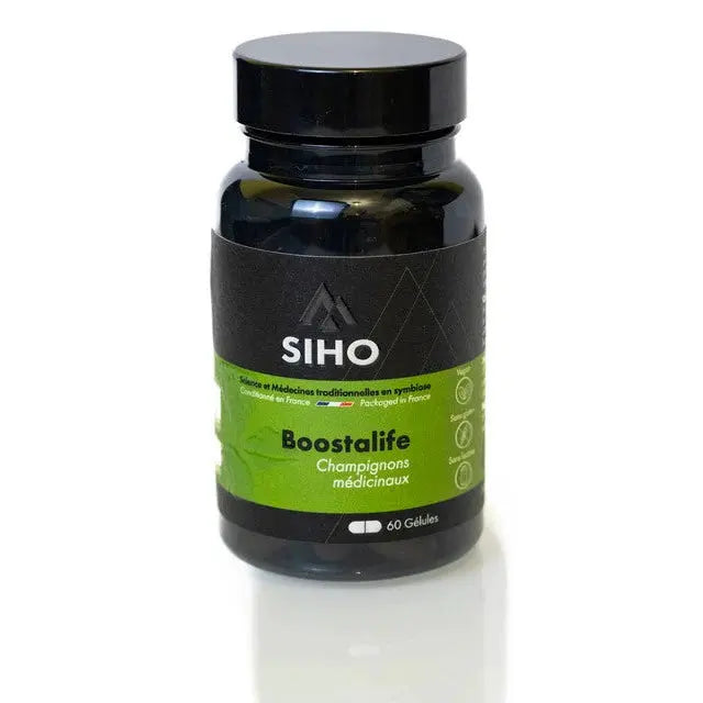 Boostalife bio de 3 champignons: reishi, chaga et héricium 60 gélules - SIHO NICE ORGANIC herboristerie bio